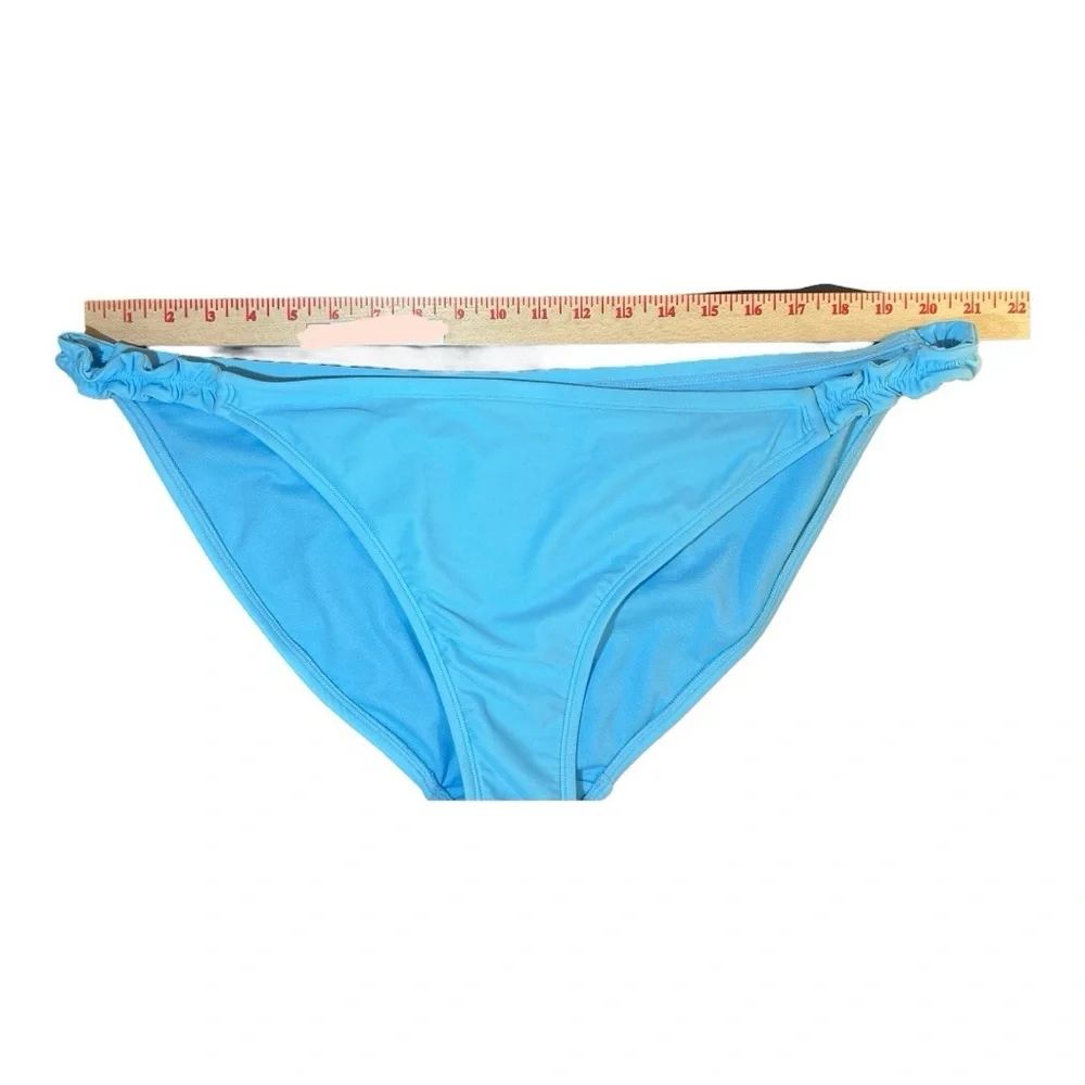 Size 1X 17-18 Wild Fable Bright Blue Bikini Bottom Low Rise High Leg New w Tags - Picture 3 of 6